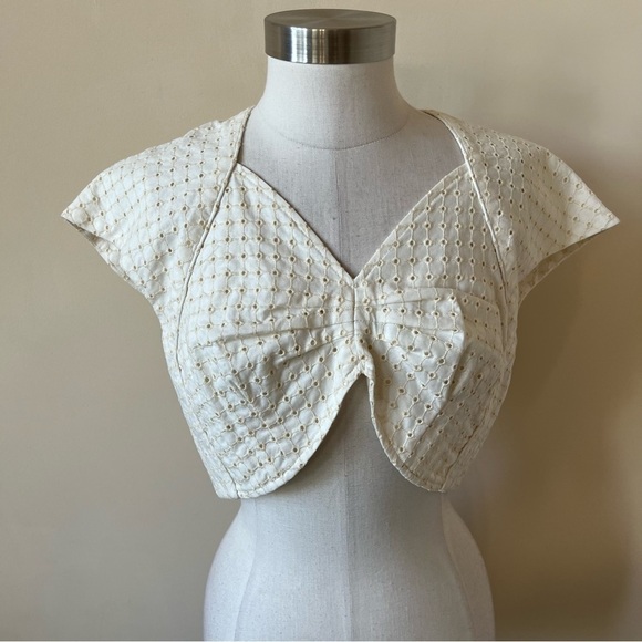 New! Black Iris the dotty eyelet cropped top nwt 13657 - Picture 4 of 13